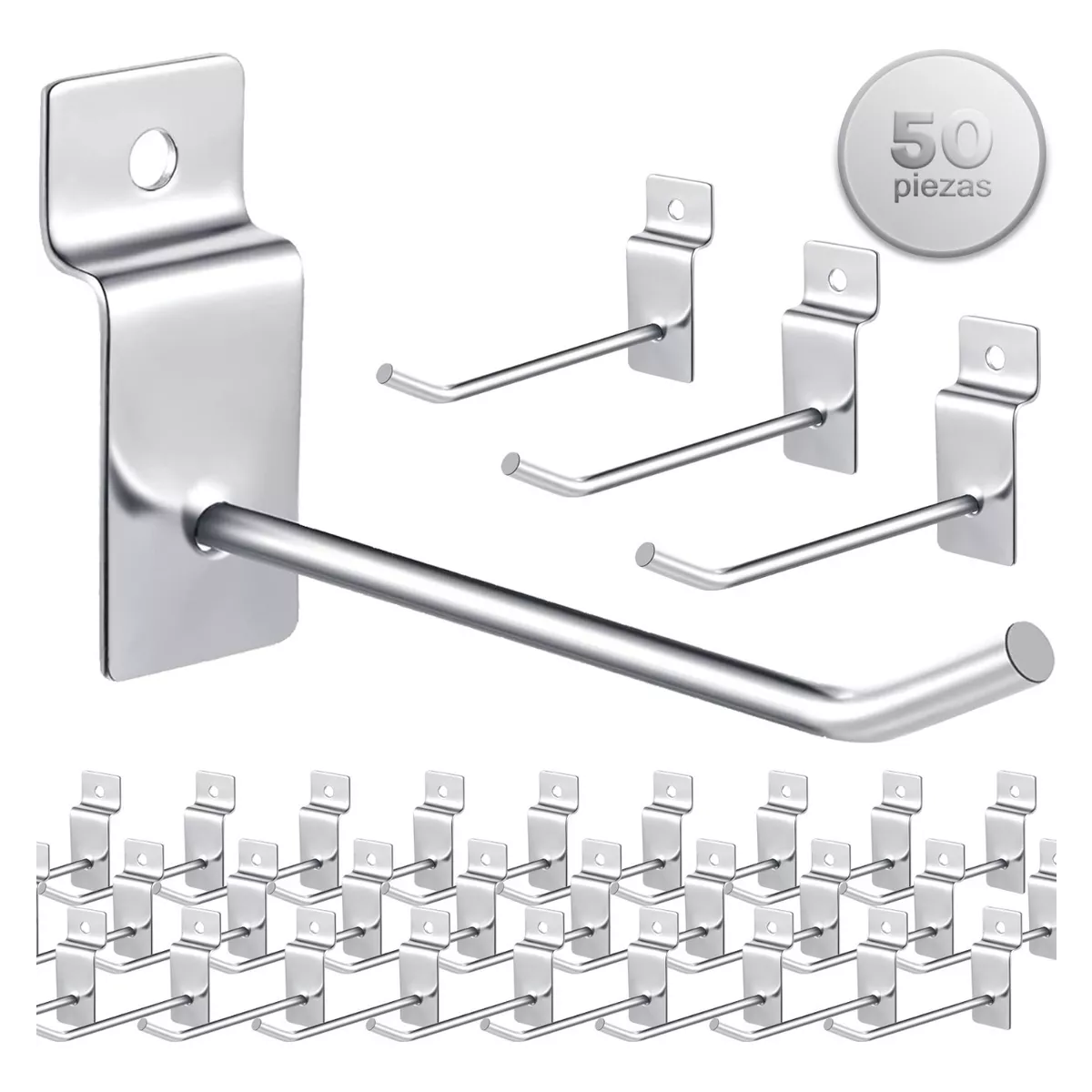 Gancho Blister Panel Ranurado Exhibipanel 10cm 50Pzas