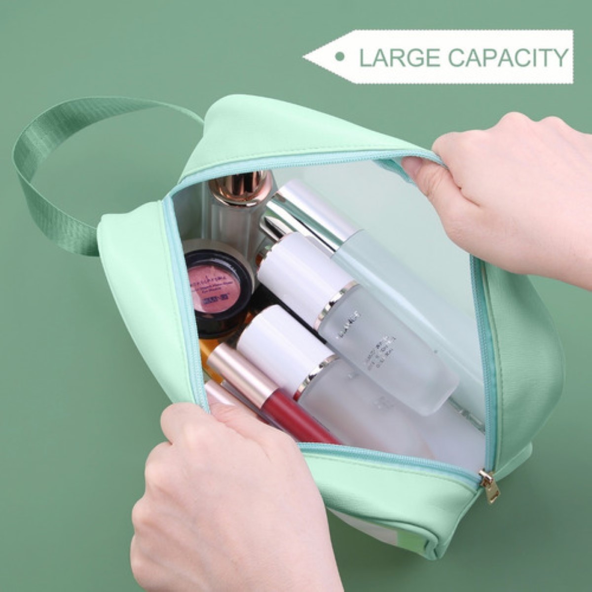 Estuches De Maquillaje Bolsa Cosmetiquera Set 3 Neceser Verde