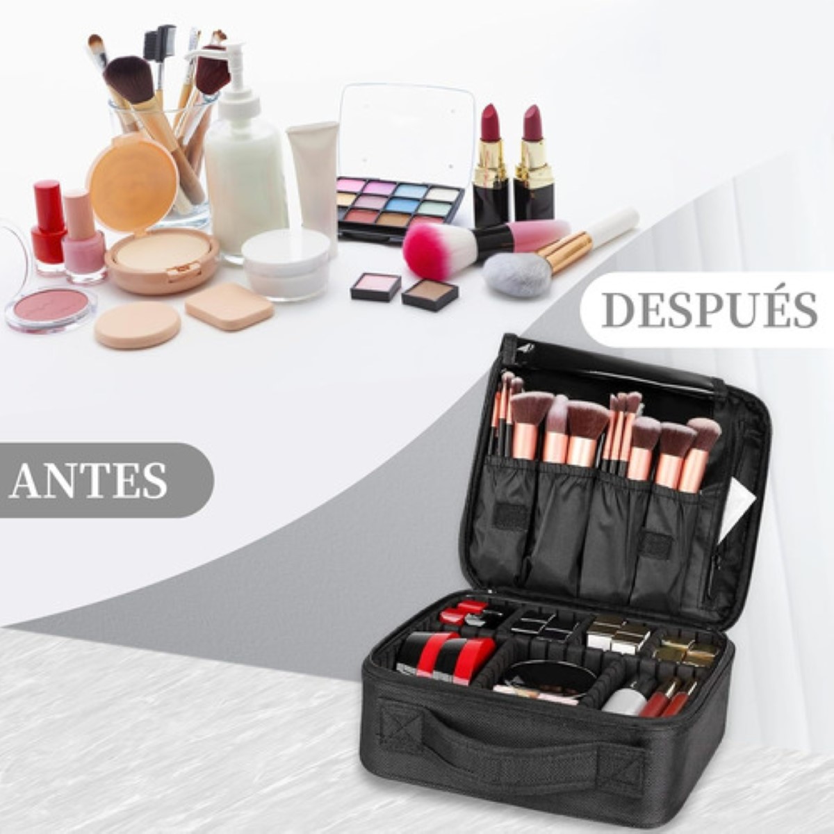 Estuche Organizador De Maquillaje De Viaje Para Cosméticos Negro