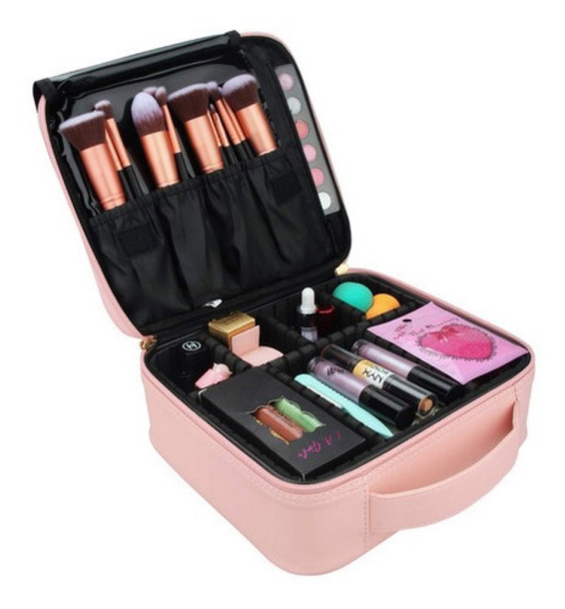Estuche Organizador De Maquillaje De Viaje Para Cosméticos Rosa