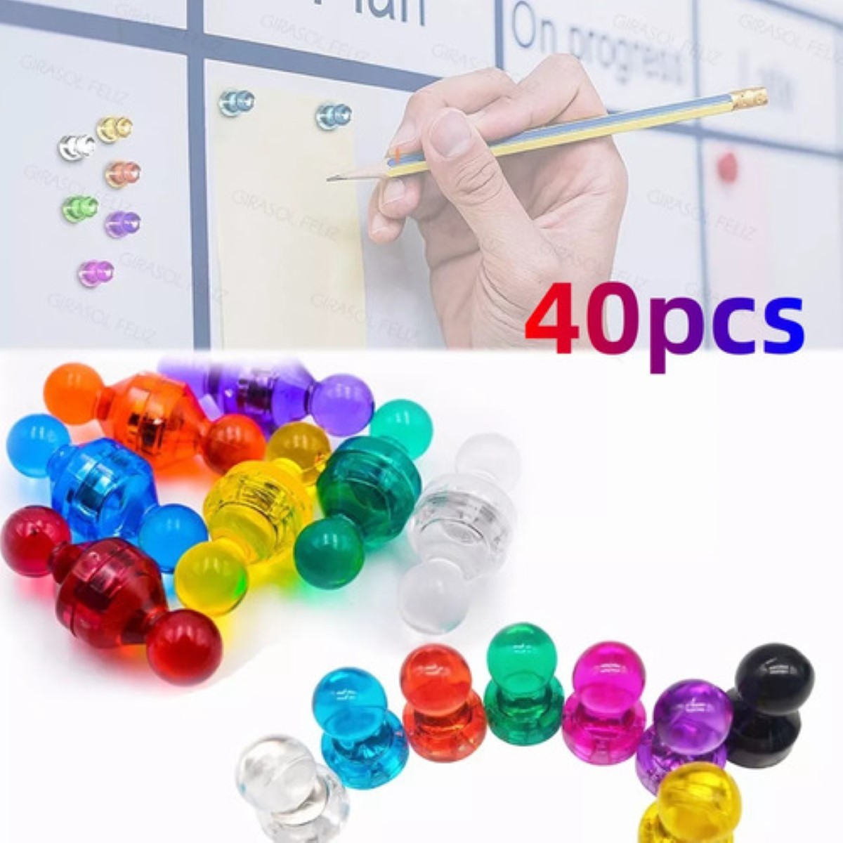 Imanes Para Nevera, Pizarrón De Colores, 40 Piezas Colores