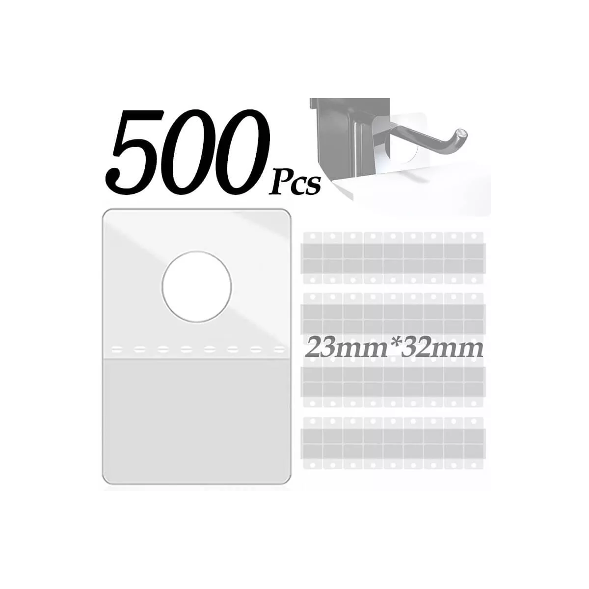 Perchas Adhesivas , Colas De Pato, Paquete De 500 Piezas