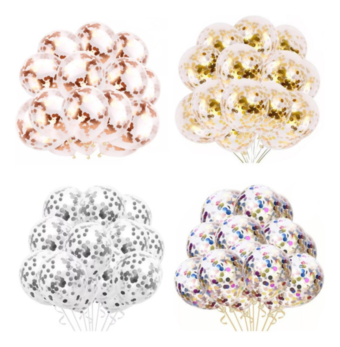 Globos De Látex Transparente Con Confeti, 200 Piezas transparents 