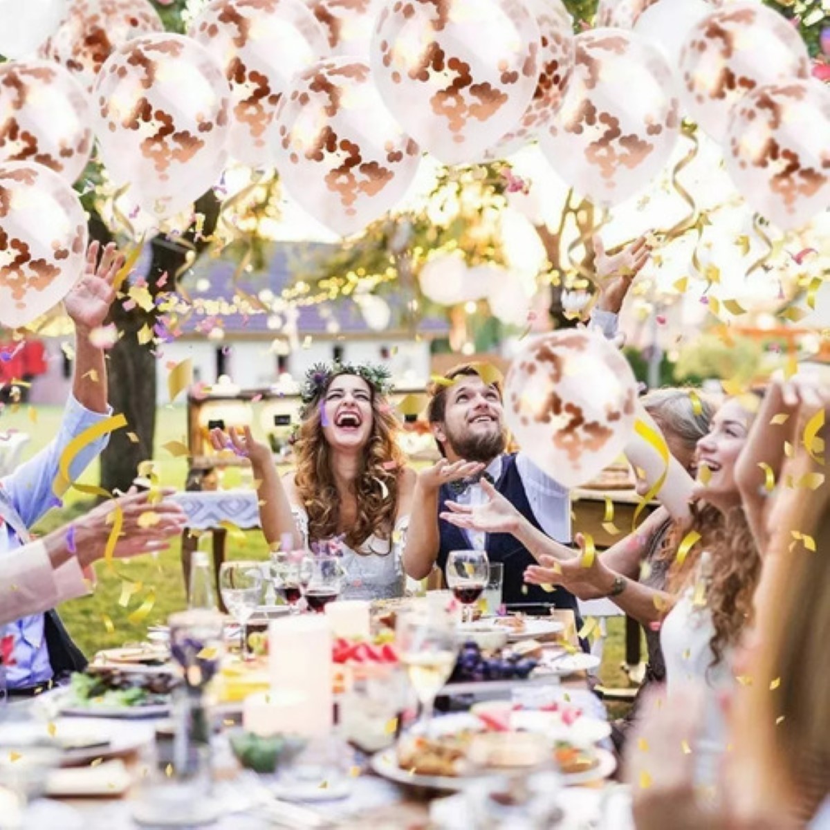 Globos De Látex Transparente Con Confeti, 200 Piezas transparents 