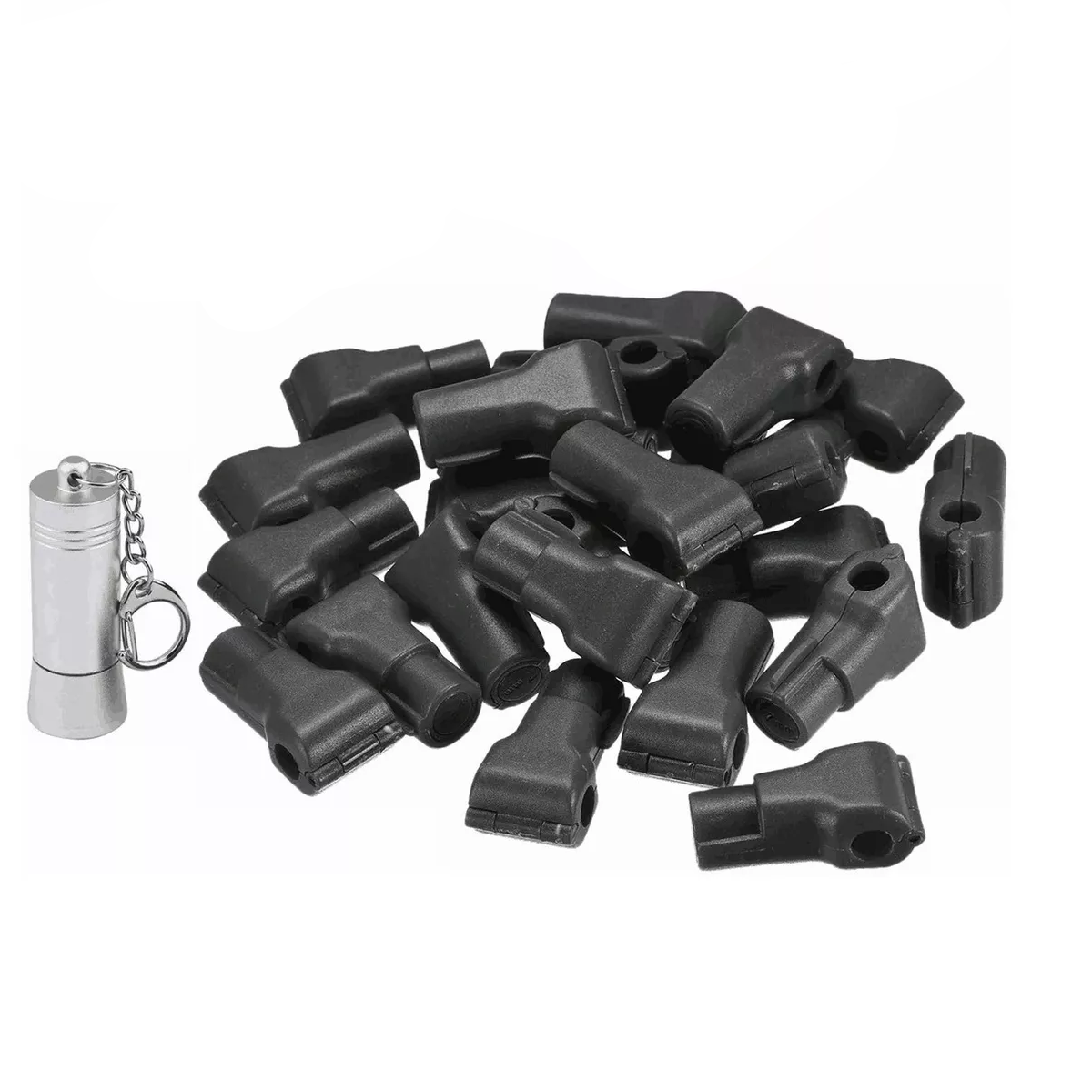 Kit 50 Pcs Candados Ganchos Exhibidor Negro Y 1 Llave Magnética