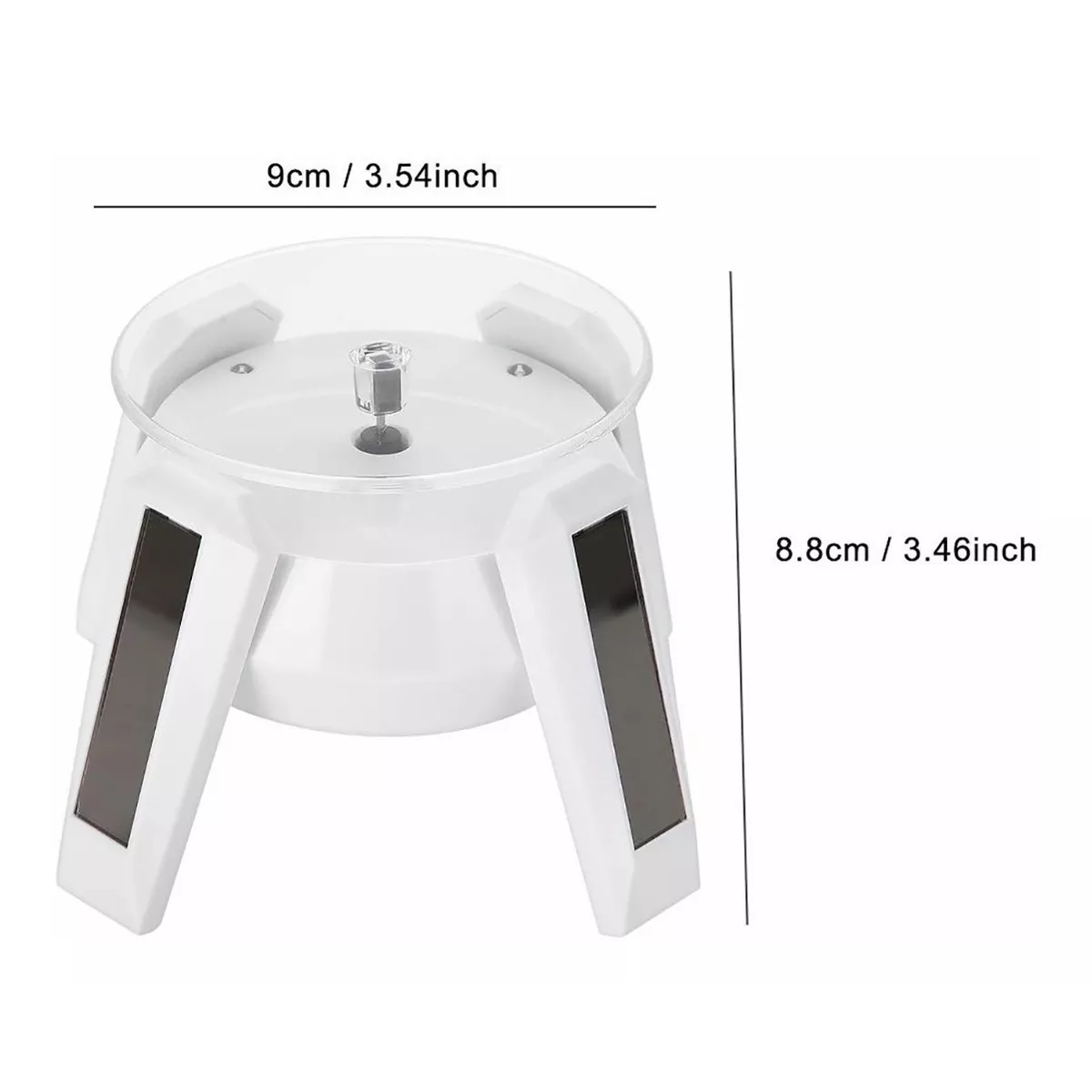 Exhibidor Solar Base Giratoria Eléctrica Joyeria Luz Blanca Nego