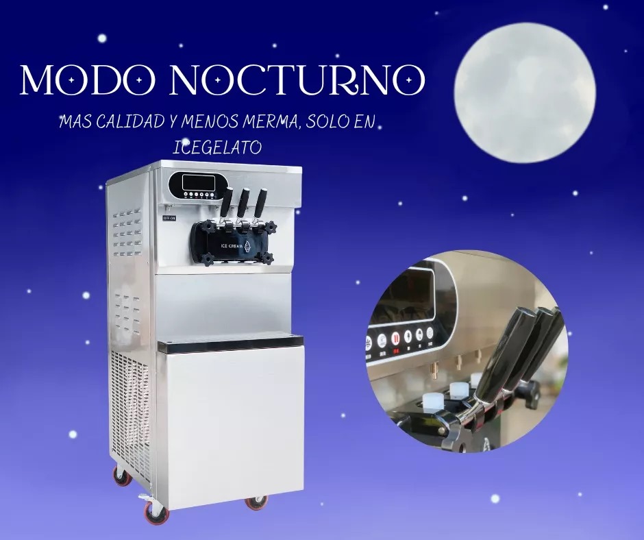 Maquina Helado Suave Nieve Comercial Yogurt Movil 3 Sabores