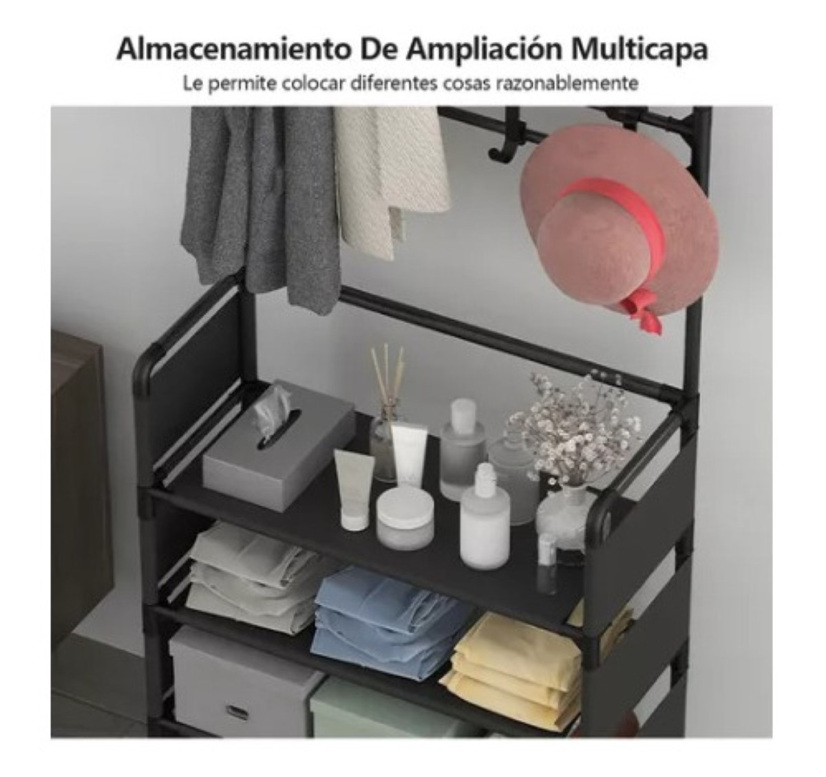 Zapatera Closet Organizador Perchero Armario Mueble Hogar Color Negro