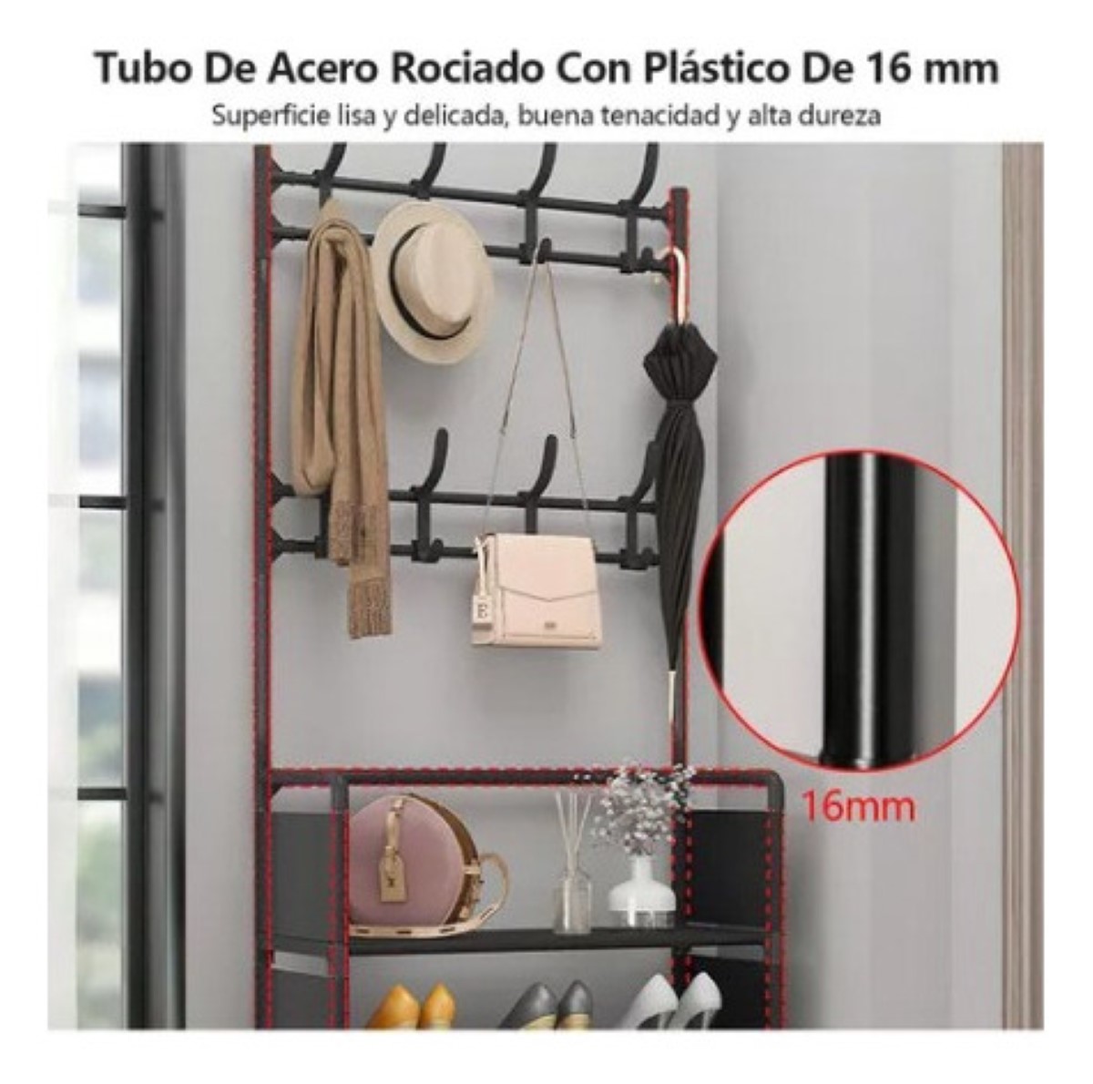 Zapatera Closet Organizador Perchero Armario Mueble Hogar Color Negro