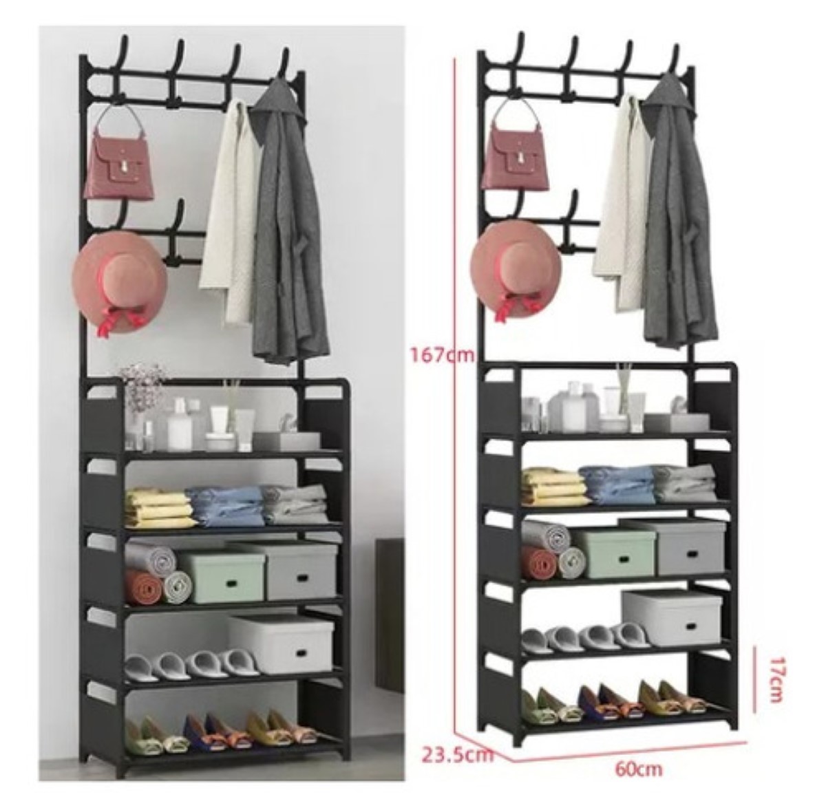 Zapatera Closet Organizador Perchero Armario Mueble Hogar Color Negro