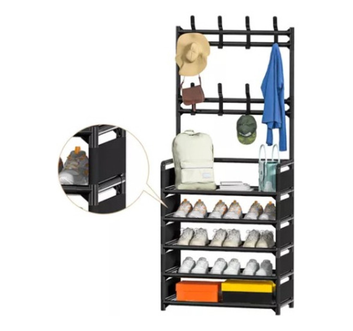 Zapatera Closet Organizador Perchero Armario Mueble Hogar Color Negro