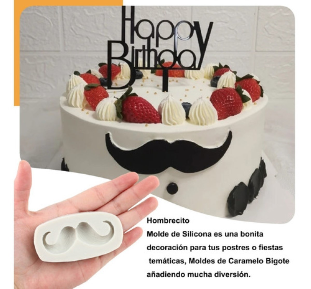 4pcs Molde De Silicona Bigote Corbata Lazo Fondant Resina