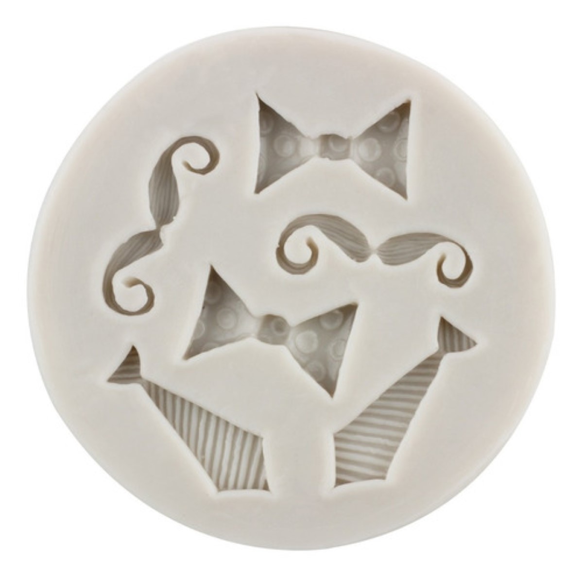 4pcs Molde De Silicona Bigote Corbata Lazo Fondant Resina