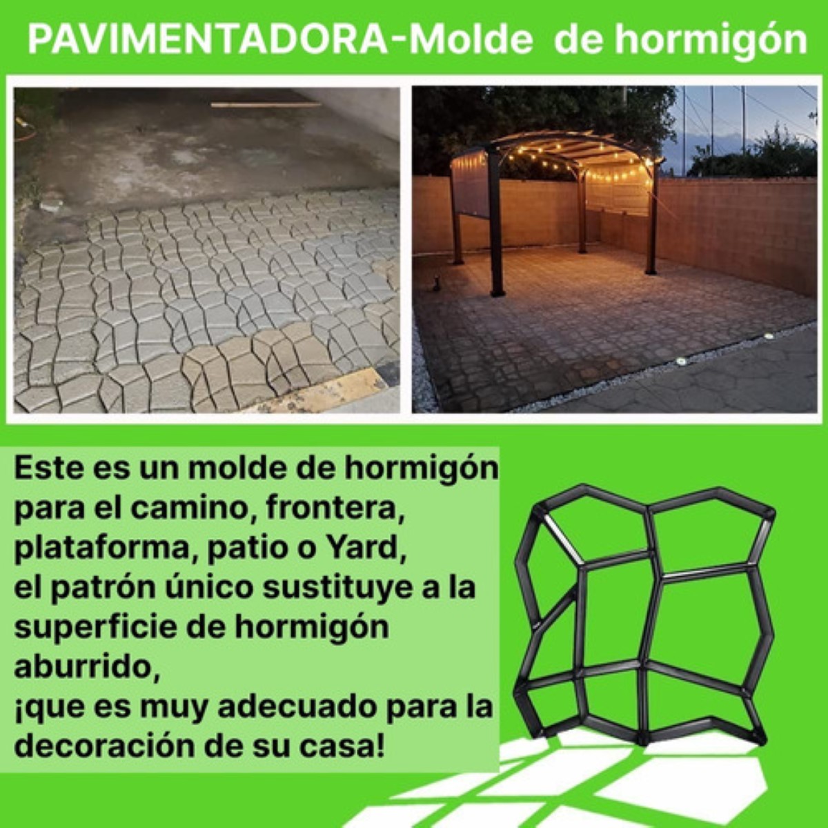Molde Concreto Estampado Molde Jardin Piedra Patio NEGRO