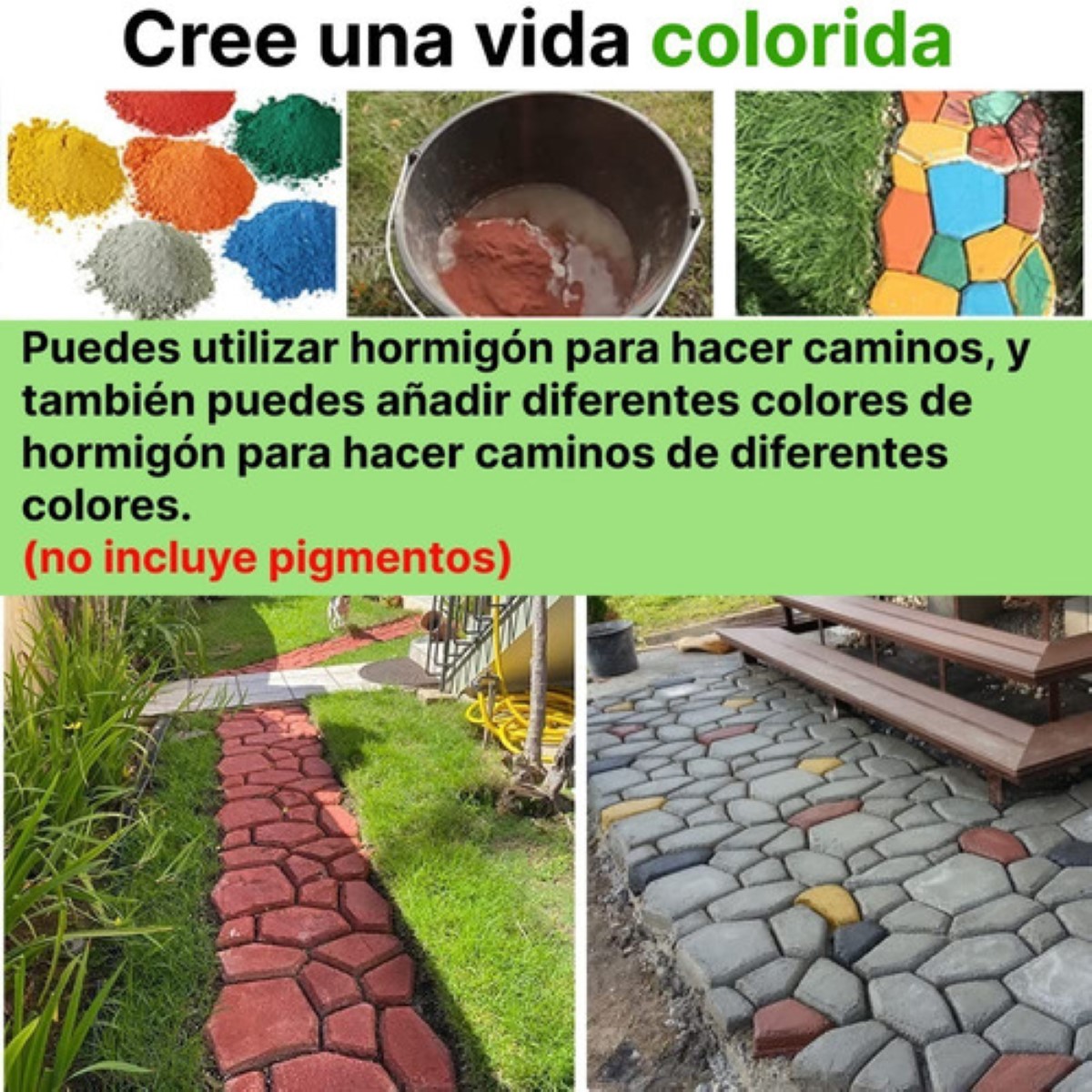 Molde Concreto Estampado Molde Jardin Piedra Patio NEGRO