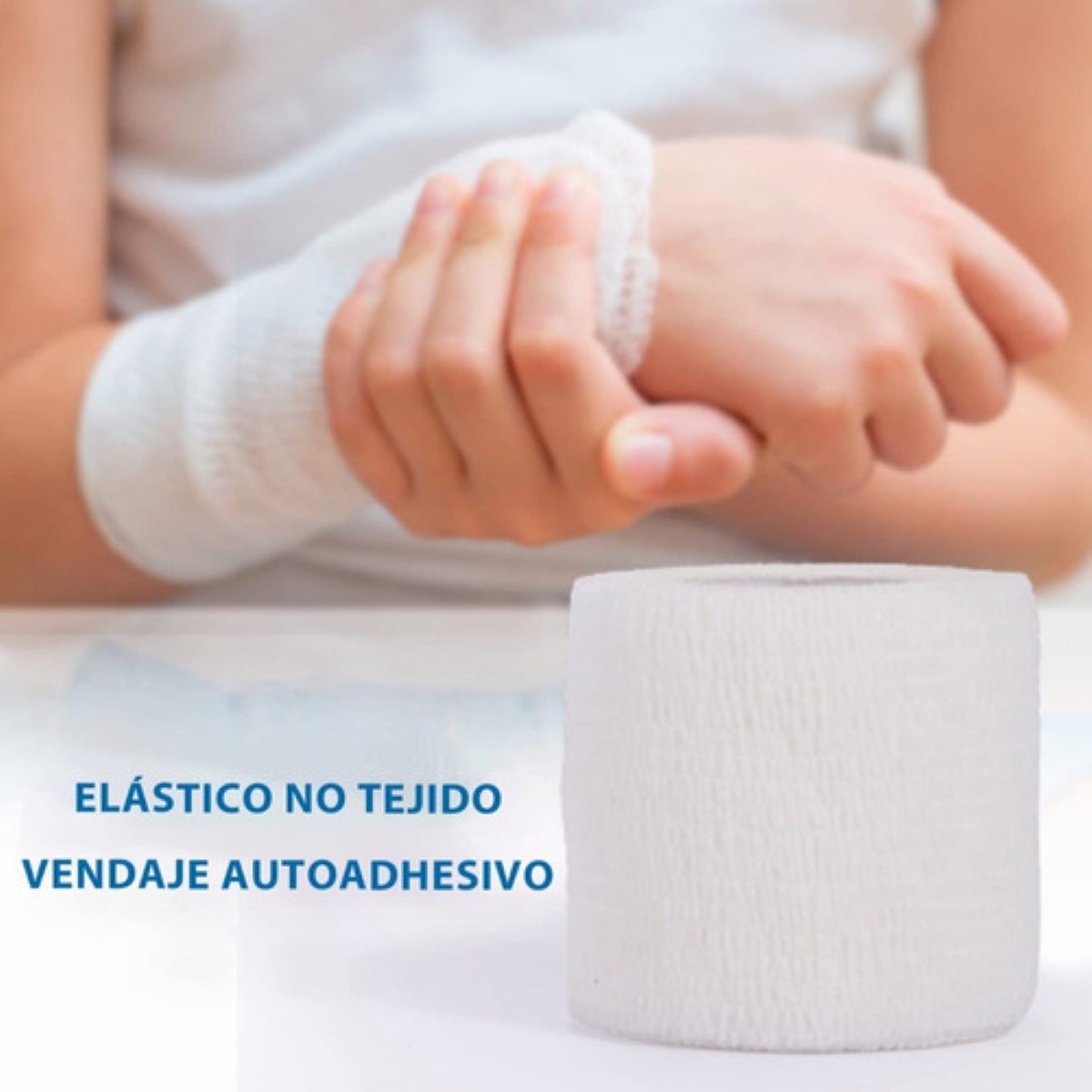 Venda Elástica Cohesiva Autoadherible De 5 Mx4.5 Cm, 12 Pzs bLANCO