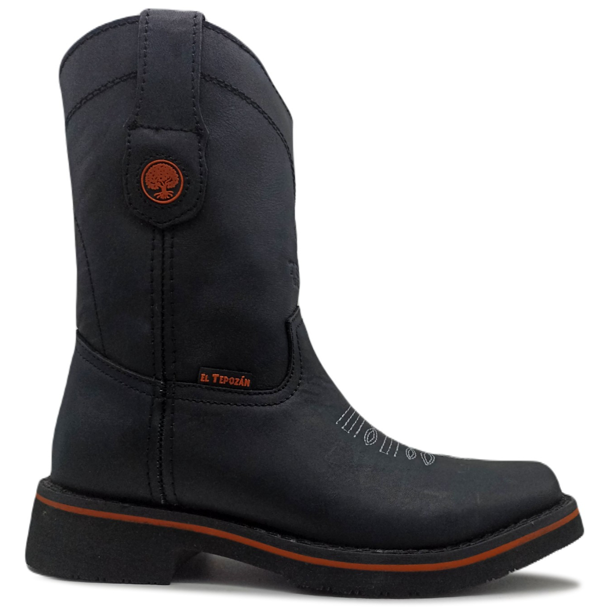 Bota de Piel Cosida y Bordada de estilo Charro o Vaquero apta para Trabajo 960