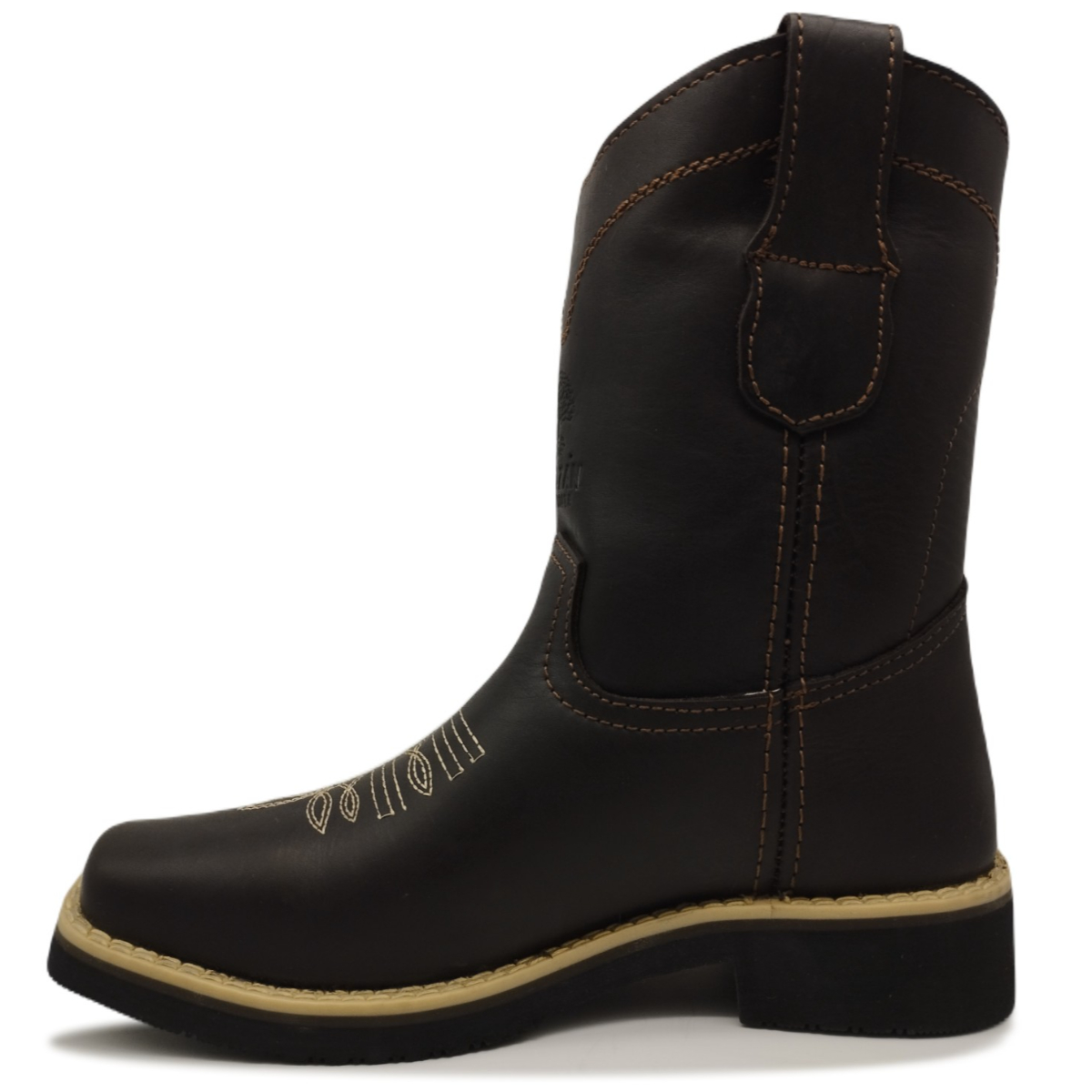 Bota de Piel Cosida y Bordada de estilo Charro o Vaquero apta para Trabajo 960