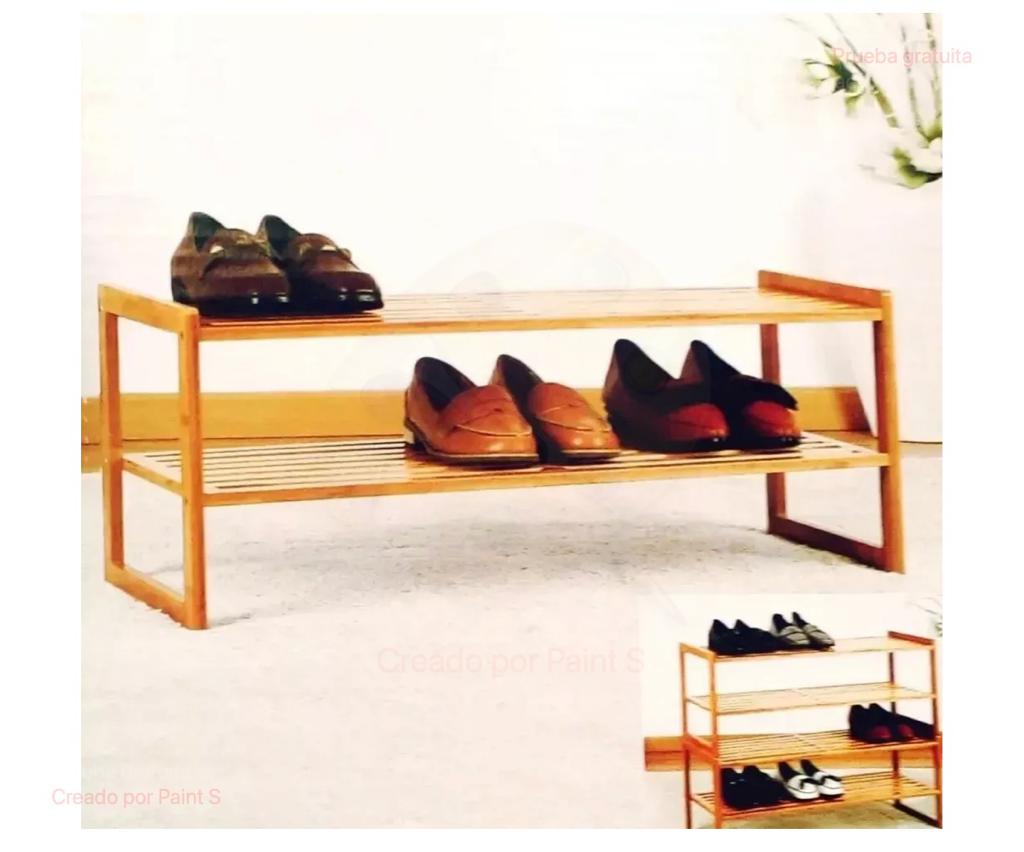 Zapatera de bambú 6 pares / 2 niveles