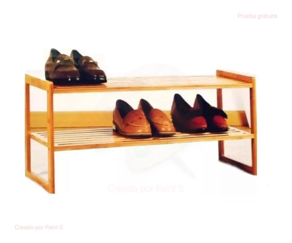 Zapatera de bambú 6 pares / 2 niveles