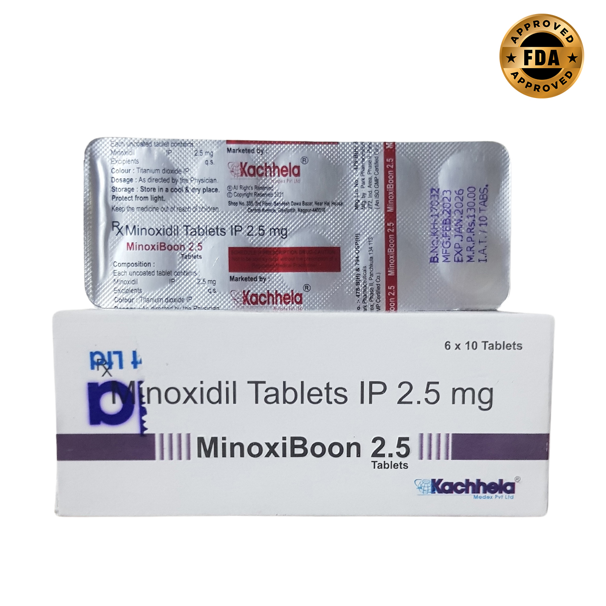 Minoxidil 2.5mg 60 Tabletas.