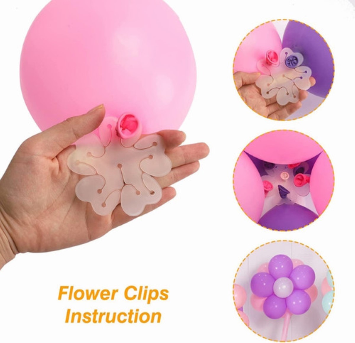 Columna Portátil Con Base Para Decoración Con Globos 2 Pzas Blanco