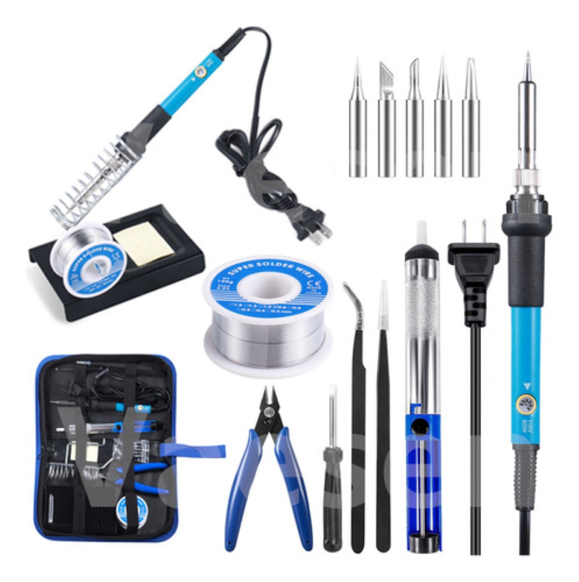 Kit De Soldador Puntas De Soldar, Succionador De Soldadura azul