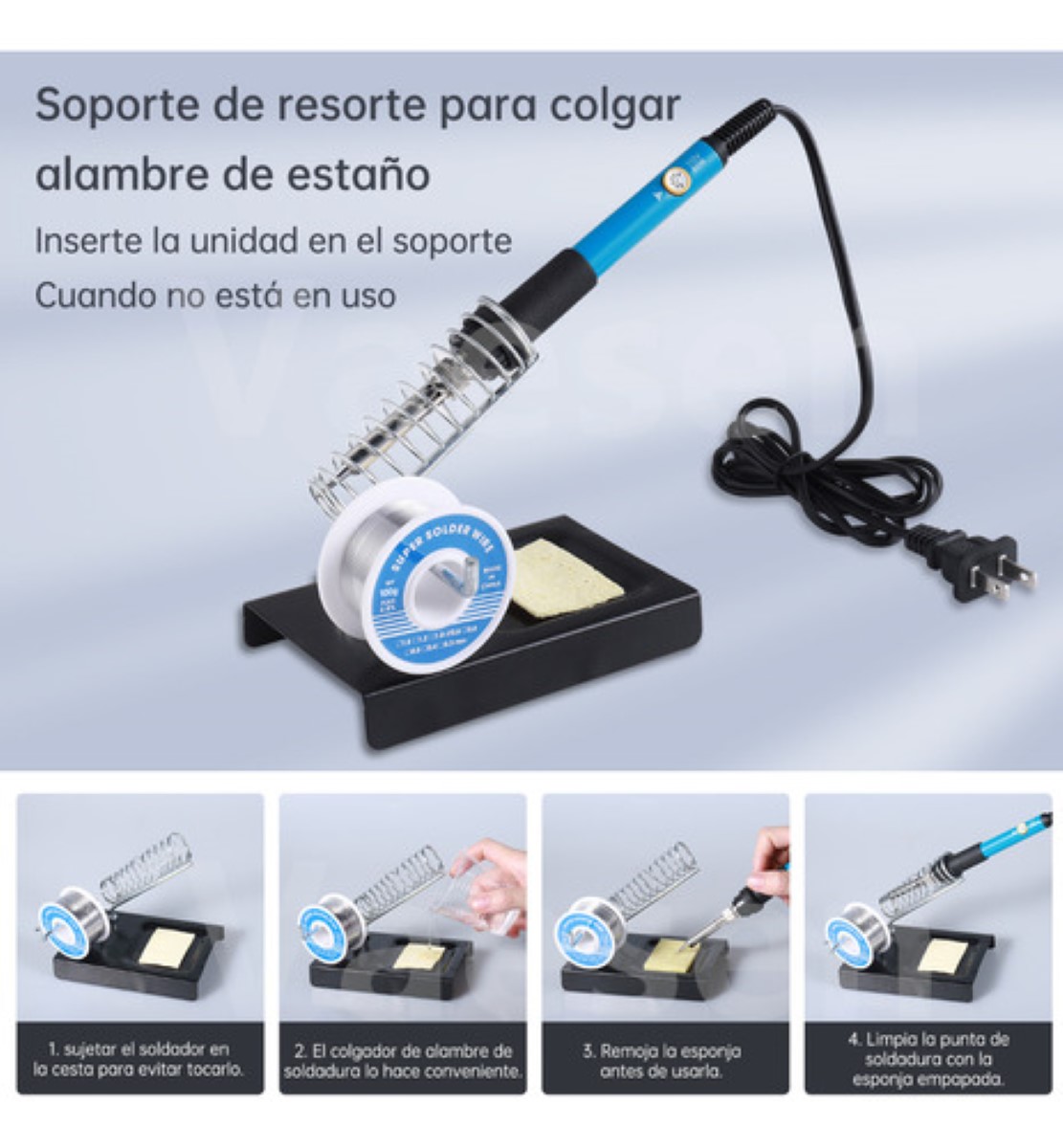 Kit De Soldador Puntas De Soldar, Succionador De Soldadura azul