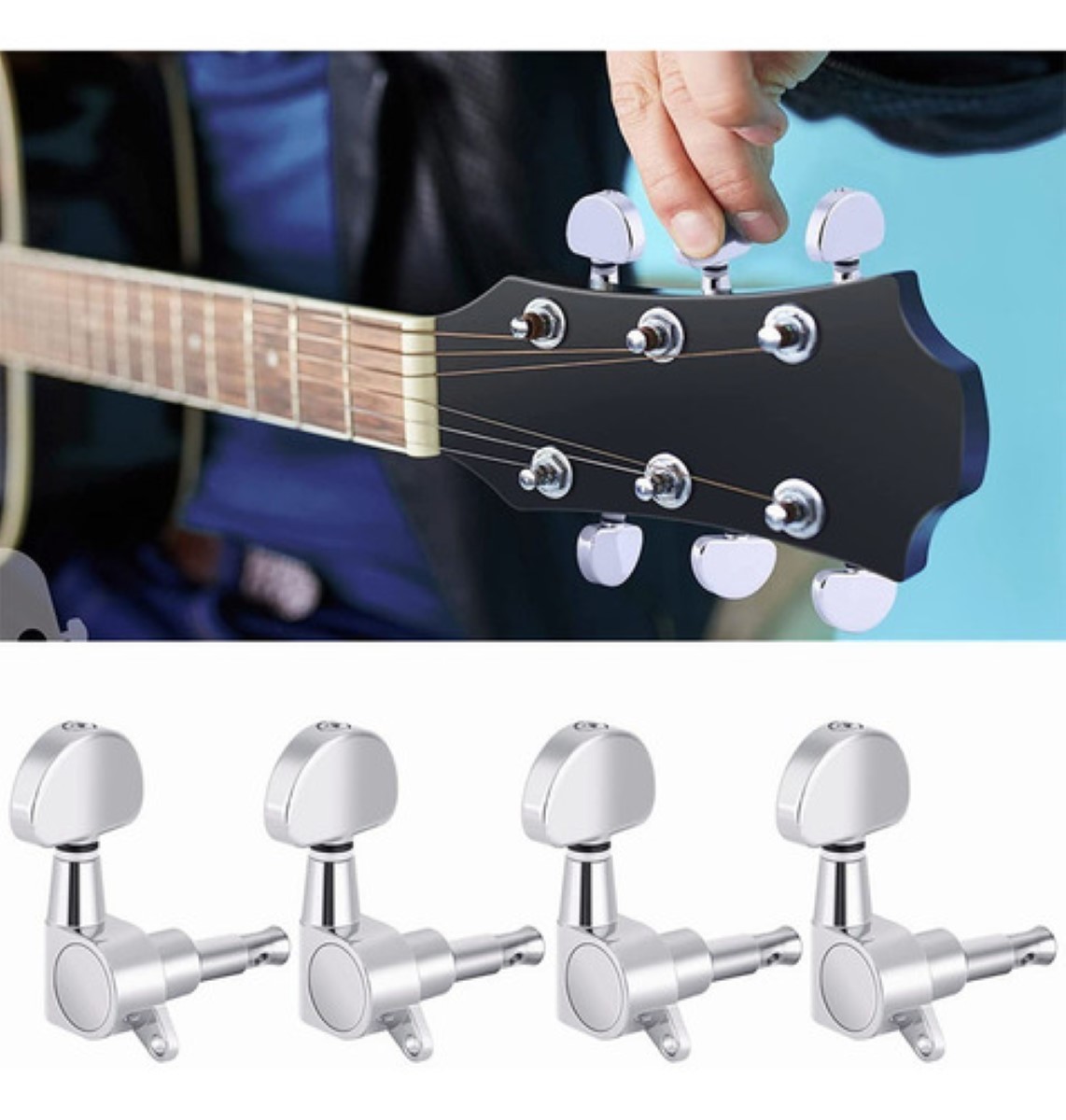 6 Clavijas De Afinación Para Guitarra Eléctrica O Acústica plata