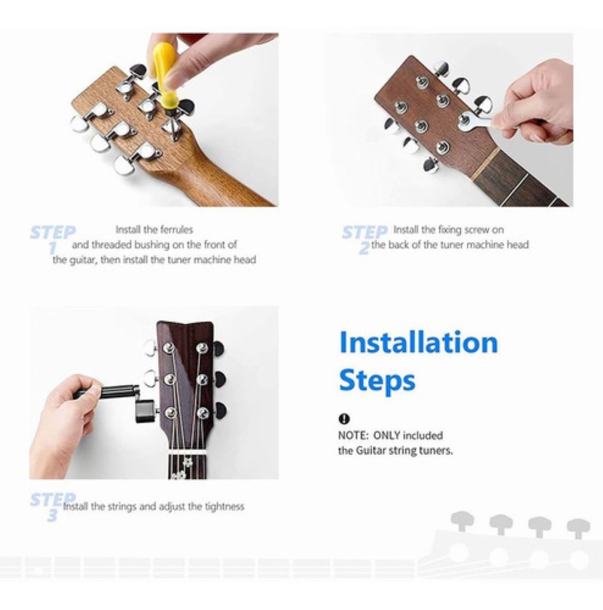 6 Clavijas De Afinación Para Guitarra Eléctrica O Acústica plata