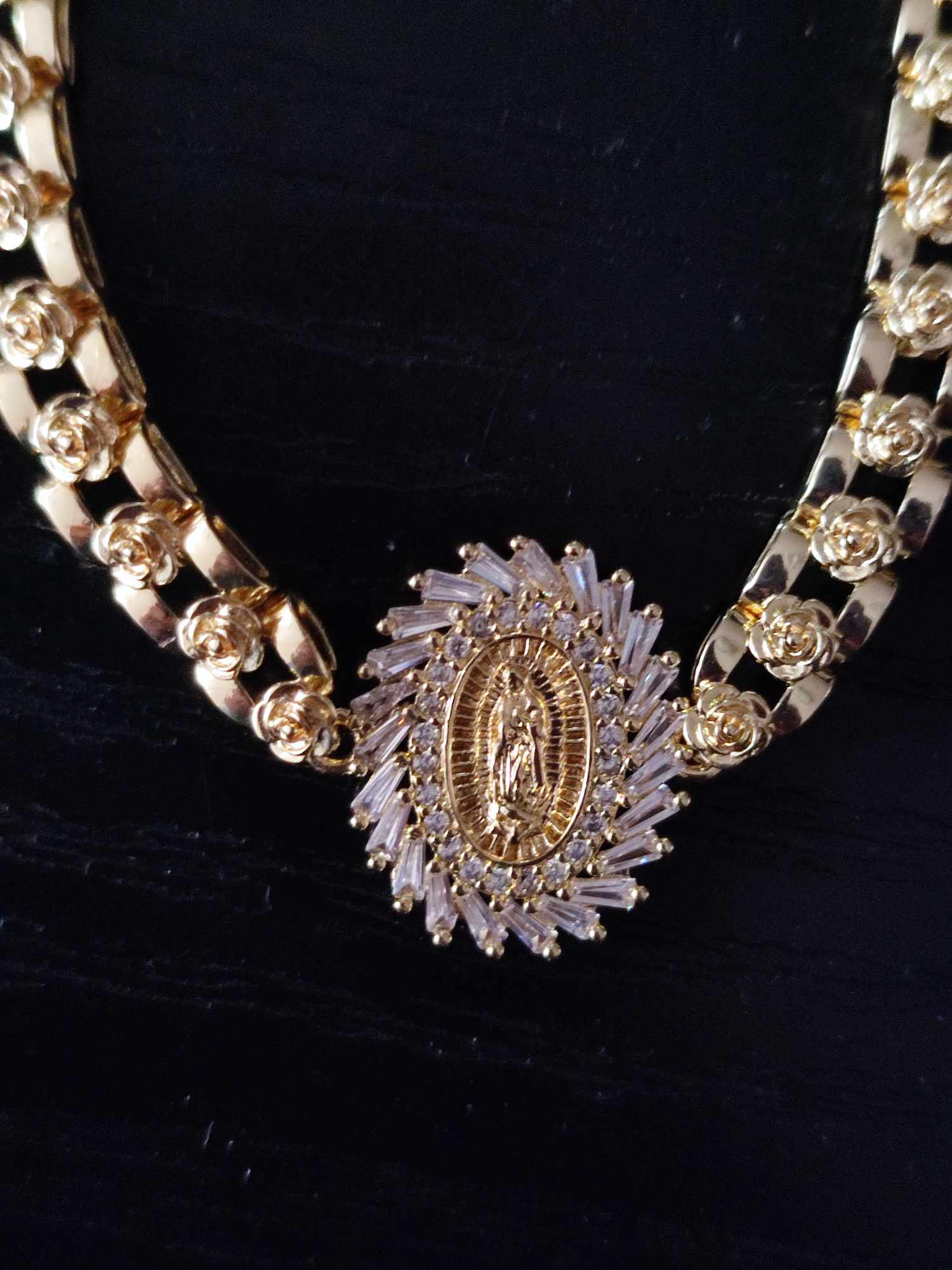 Pulsera Oro Laminado 18k,brazalete Virgen De Guadalupe,cadena dorada