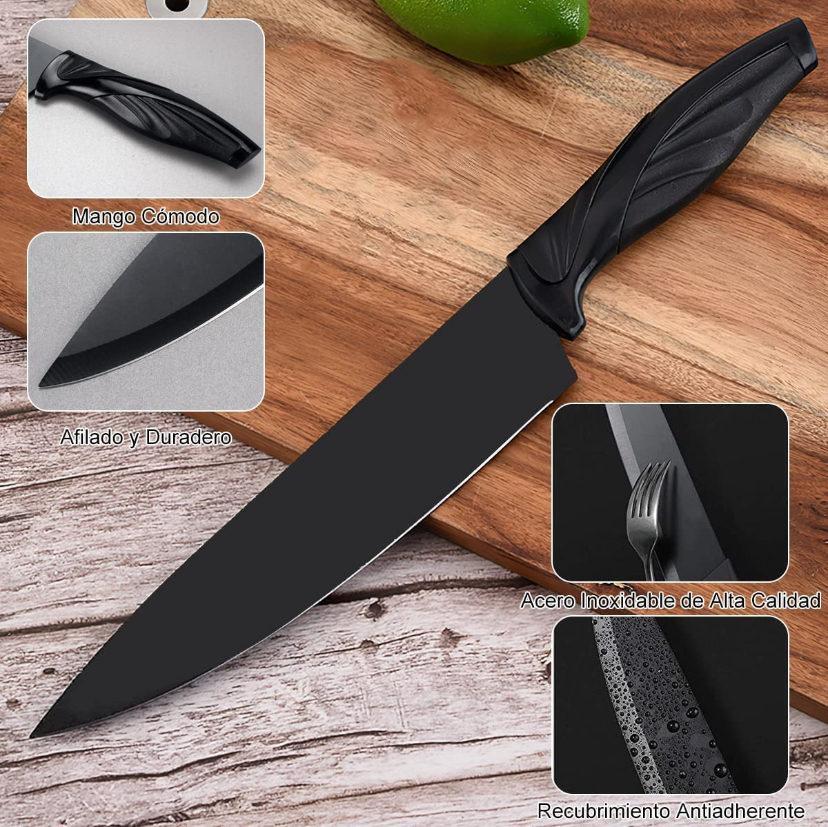 Juego de Cuchillos de Cocina Multifuncional de 17 Piezas.