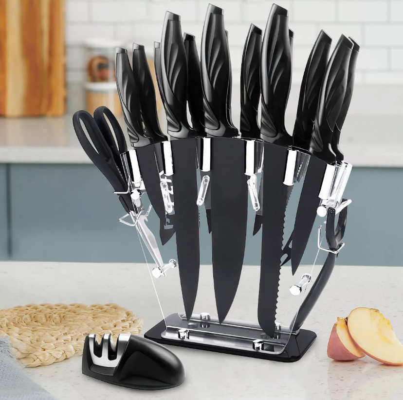 Juego de Cuchillos de Cocina Multifuncional de 17 Piezas.