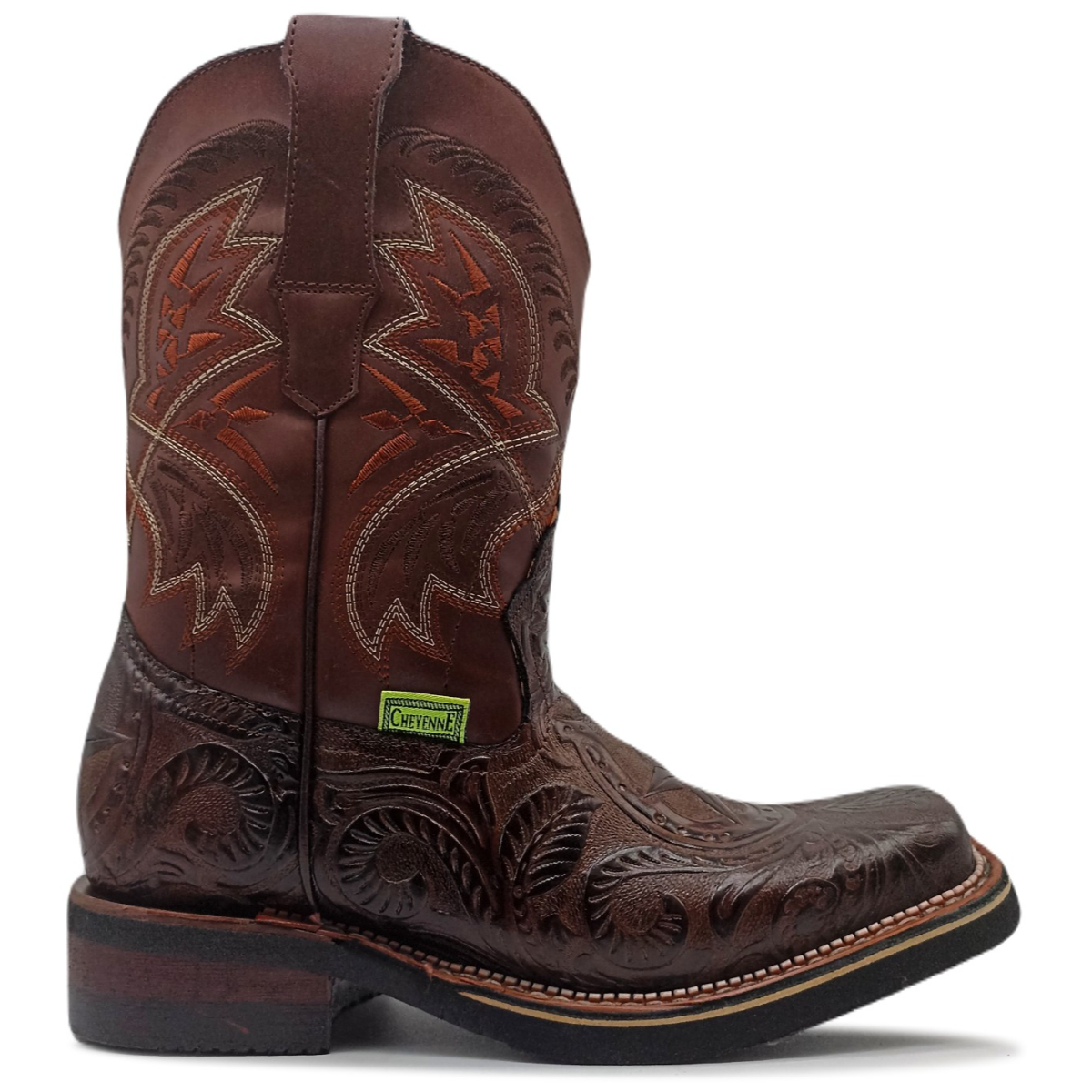 Bota Vaquera De Piel Grabada Estilo Charro Rodeo Trabajo 301