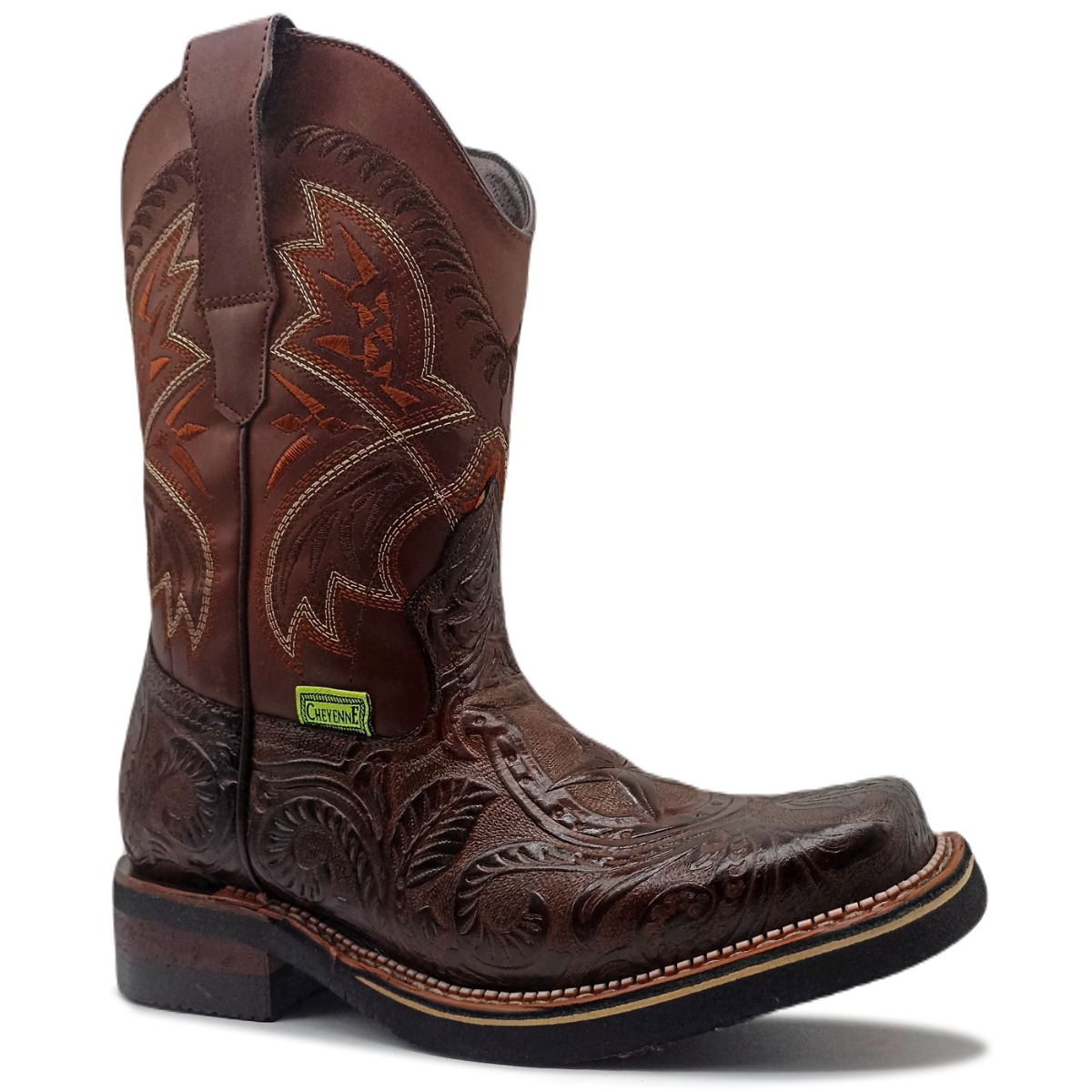 Bota Vaquera De Piel Grabada Estilo Charro Rodeo Trabajo 301