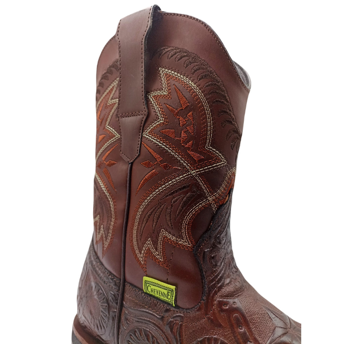 Bota Vaquera De Piel Grabada Estilo Charro Rodeo Trabajo 301