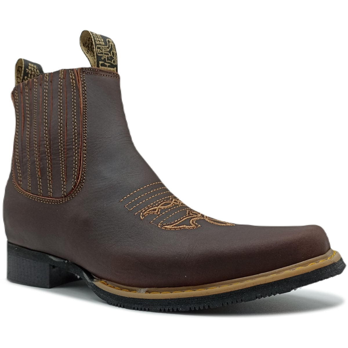 Botin Piel Charro Vaquero Suela Cosida Resistente 036