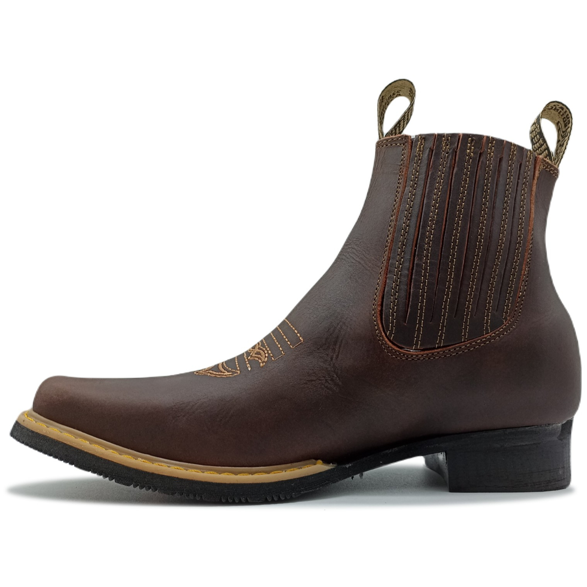 Botin Piel Charro Vaquero Suela Cosida Resistente 036