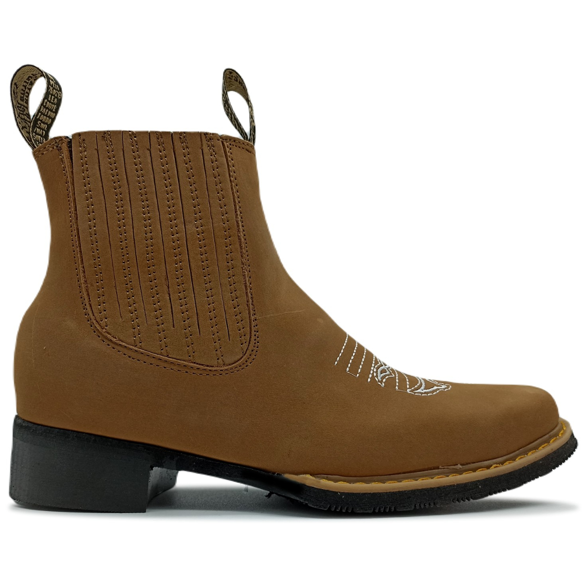 Botin Piel Charro Vaquero Suela Cosida Resistente 036
