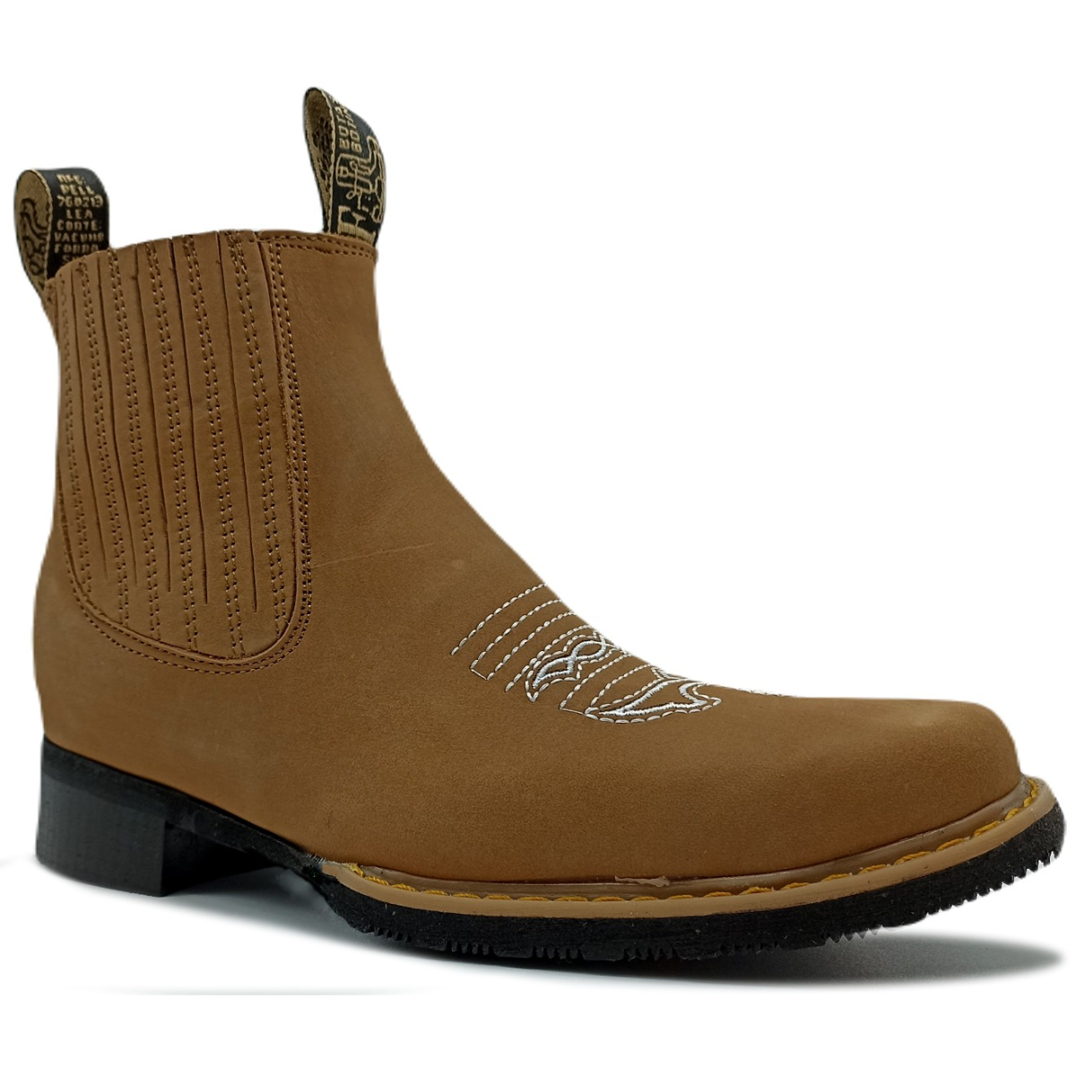 Botin Piel Charro Vaquero Suela Cosida Resistente 036