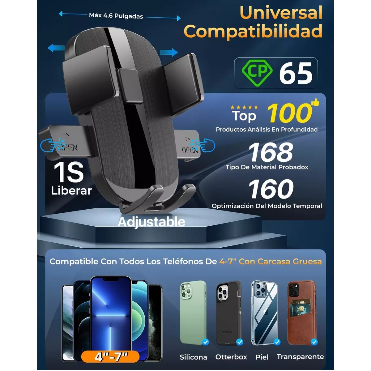 Soporte Para Celular Coche,porta Celular Carro 3en1 Estable