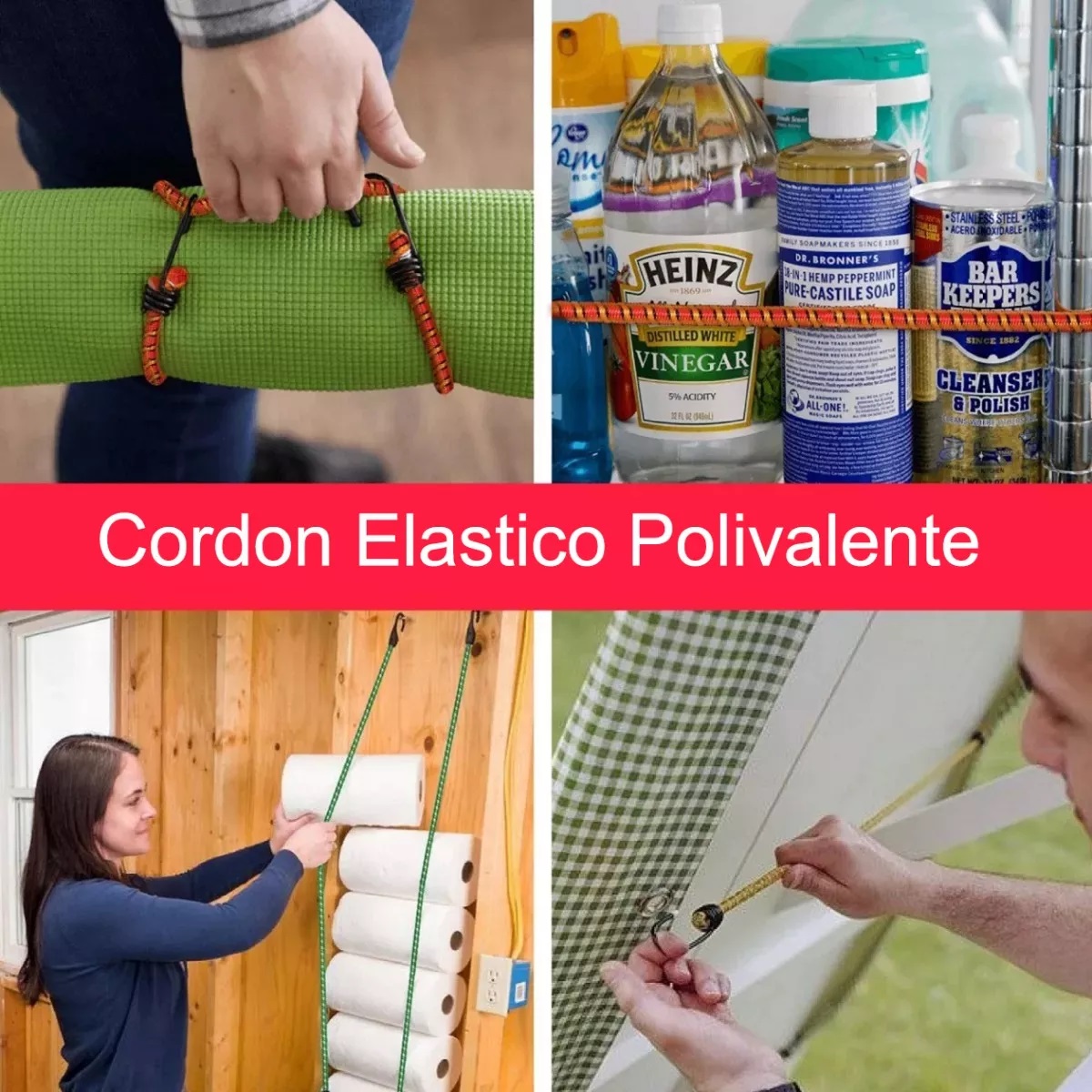 Set 12tensor Liga Elastica Ganchos Sujecion Carga Equipaje Lonas