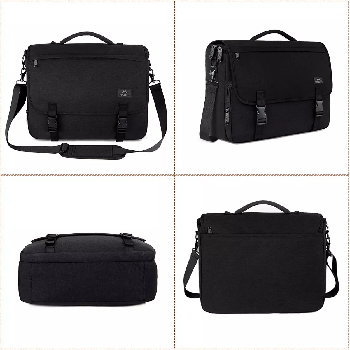 Maletin Portafolio Crossbody Para Laptop 15.6 Pulgada Hombre Negro