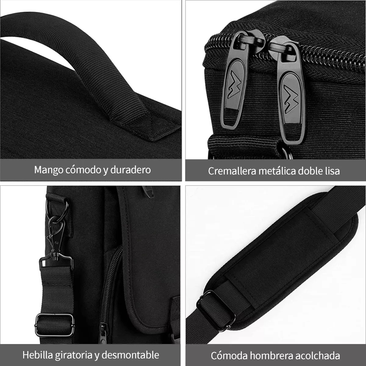 Maletin Portafolio Crossbody Para Laptop 15.6 Pulgada Hombre Negro