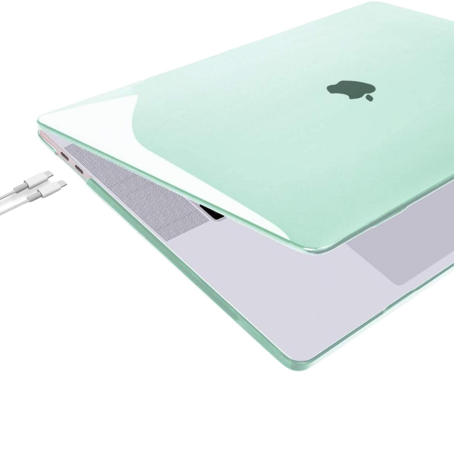 CARCASA FUNDA PROTECTOR CASE izÜg para Macbook Pro 13 A2338 M1 A2251 A2289 A2159 A1989 A1706 A1708 CRYSTAL VERDE