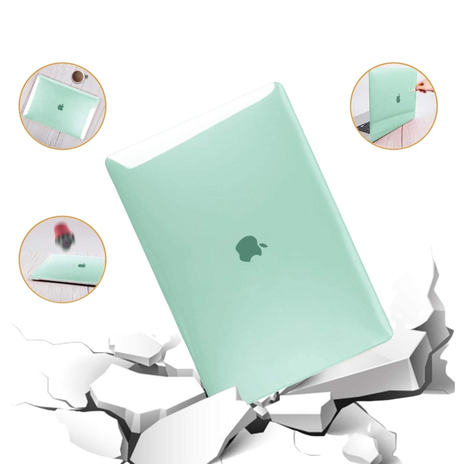 CARCASA FUNDA PROTECTOR CASE izÜg para Macbook Pro 13 A2338 M1 A2251 A2289 A2159 A1989 A1706 A1708 CRYSTAL VERDE