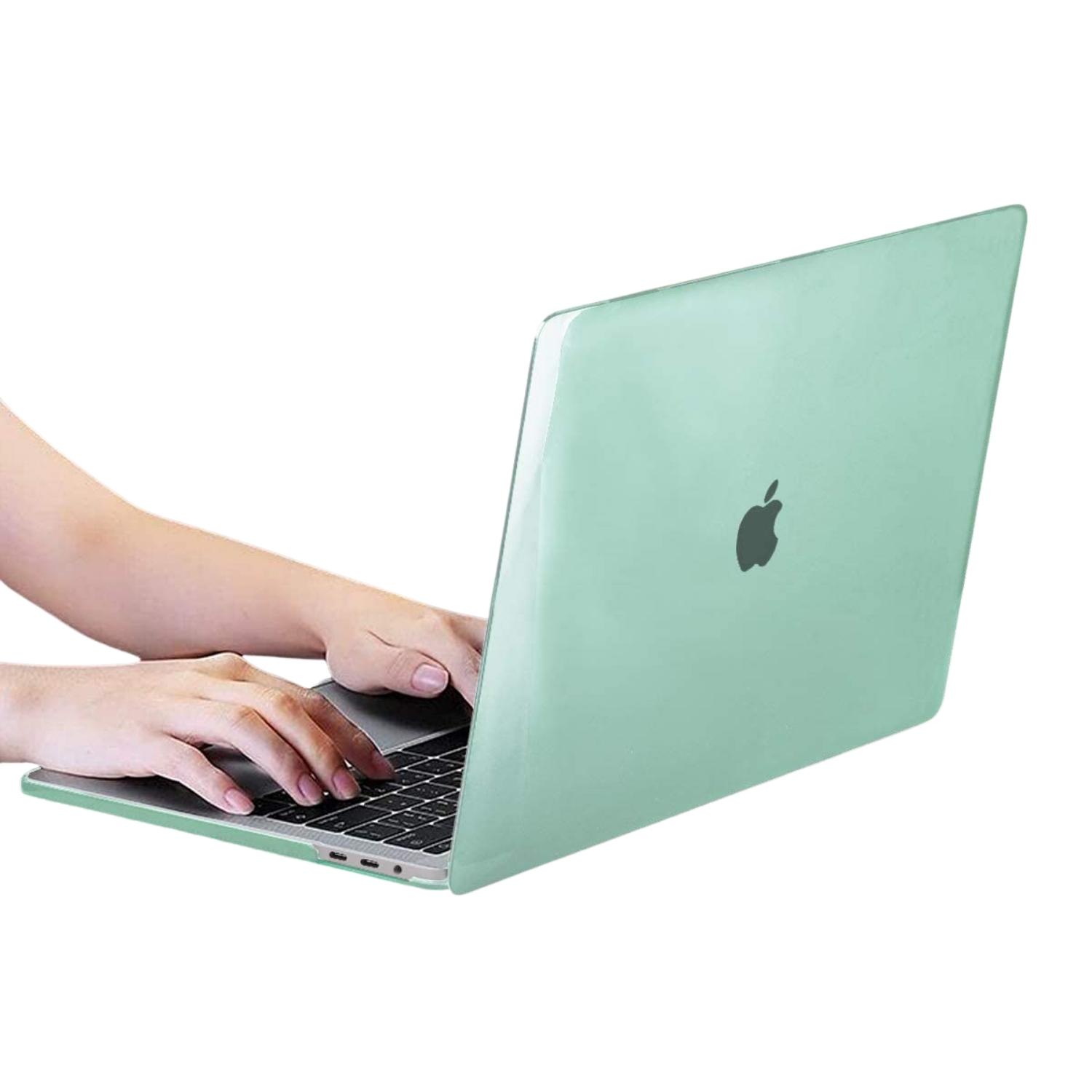 CARCASA FUNDA PROTECTOR CASE izÜg para Macbook Pro 13 A2338 M1 A2251 A2289 A2159 A1989 A1706 A1708 CRYSTAL VERDE