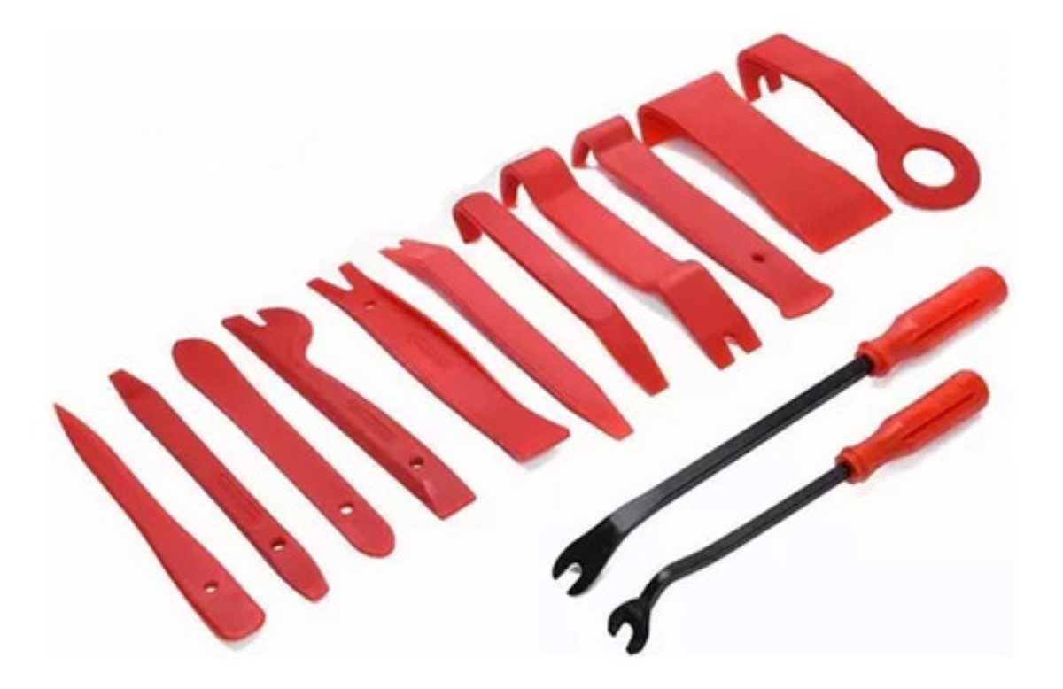 Herramientas Plasticas Kit 13pc Quita Grapas Molduras Vistas rojo