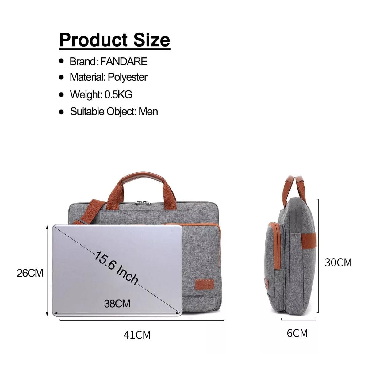 Maletín Impermeable Para Laptop De 15.6 Pulgadas Portátil Gris