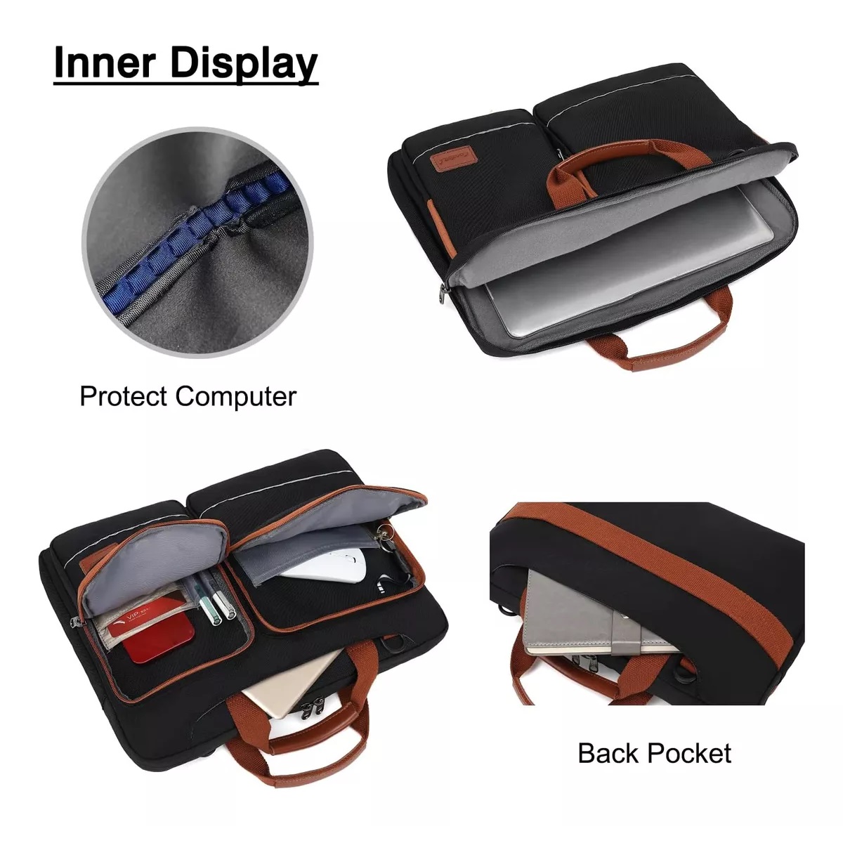 Maletín Impermeable Para Laptop De 15.6 Pulgadas Portátil Gris